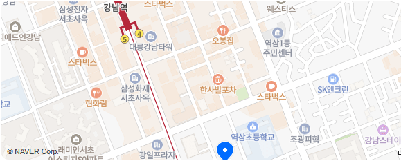 제이플러스타워 위치 지도 - 강남역 4번 출구 도보 5분